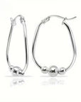 Silver Beads Hoop Earrings