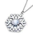 Rounded Crystal Snowflake Necklace