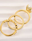 Jaily 3PC Wedding Ring Set | Gold