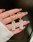 Luxurious Zirconia Earrings in Sterling Silver and Rhinestone Encrusted Baths