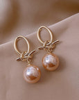 Pearl Loop Earrings in Gold