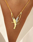 Lucky Fairy Necklace in Sterling Silver and Gold