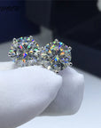 Rounded Crystal Silver Earrings