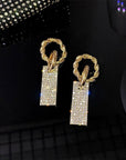 Luxurious Zirconia Earrings in Sterling Silver and Rhinestone Encrusted Baths