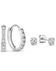 Dara Brillane Stone Earrings Set | White Gold