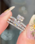 Jaily 3PC Wedding Ring Set | White Gold