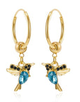 Limited Edition Flying Hummingbird Earrings with Zirconia Inlay