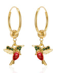 Limited Edition Flying Hummingbird Earrings with Zirconia Inlay