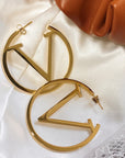 Punk V Earrings in Gold