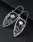 Sterling Silver Lotus Flower Earrings