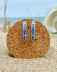 Blue Oceanic Opal Earrings in Silver