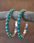 Vintage Turquoise Hoop Earrings