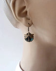 Spherical Dragonfly Earrings in Antique Gold