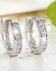 Inlaid Zirconia Hoop Earrings