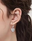 Silver Hollow Heart Earrings