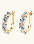 Gold Zirconia Stud Hoop Earrings