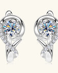 Golden Crystal Stud Flower Earrings