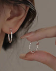 Twisted Hoop Silver Earrings