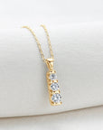 Triple Inlaid Spark Gold Necklace