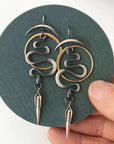 Irregular Geometric Spiral Earrings Serpentine