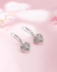 Silver Hollow Heart Earrings