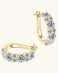 Gold Zirconia Stud Hoop Earrings