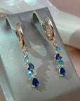 Blue Crystal Elegant Earrings