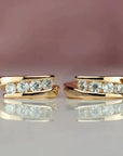 Gold Elegant Zirconia Earrings