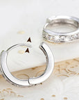 Inlaid Zirconia Hoop Earrings
