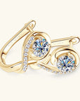 Golden Crystal Stud Flower Earrings