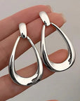 Dangle Hoop Silver Earrings