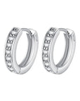 Inlaid Zirconia Hoop Earrings