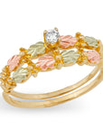 Tri-Color Leaf Bloom Ring