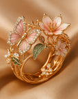 Nature Bright Butterfly Zirconia Ring