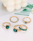 Zarina Exquisite Emerald Ring Set | Gold