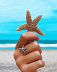 Adjustable Starfish Ring in Silver and Gold