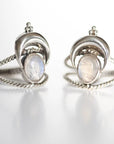 Oval Rainbow Moonstone Moon Phase Ring