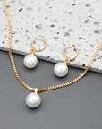 Golden Grace Pearl Jewelry Set | Gold