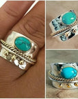 Turquoise Wide Band Ring