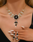 Floral Diamond Necklace and Earring Set