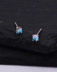 Sterling Silver Mermaid Crystal Tiny Stud Earrings