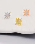 Starburst Stud Earrings in Sterling Silver