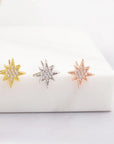Starburst Stud Earrings in Sterling Silver