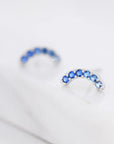 Sapphire Blue Arch Stud Earrings