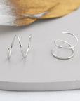 Minimalist Spiral Hoop Earrings in Sterling Silver