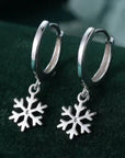Snowflake Huggie Hoop Earrings