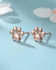Tiny Paw Print Stud Earrings