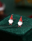Cute Gnome Stud Earrings in Sterling Silver