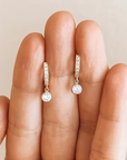 Golden Drop Pavé Earrings