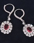 Ruby Dahlia Drop Earrings